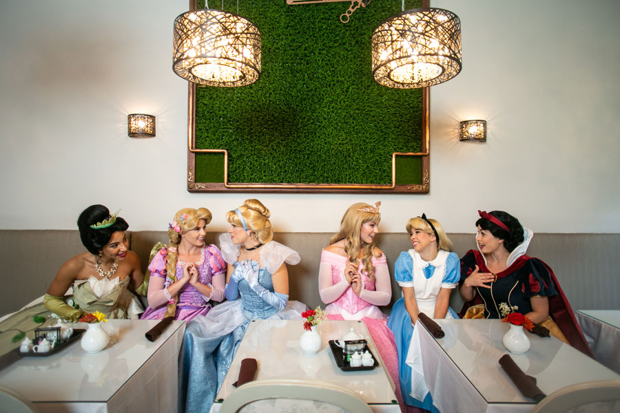 Girl Running to Hug Princess Birthday Party Performers