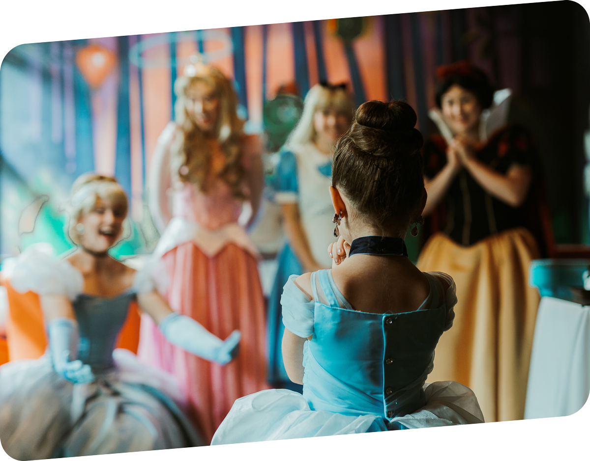 Little Girl Choosing a Party Princess